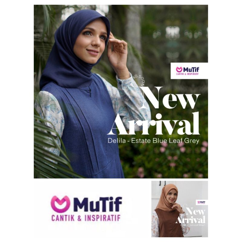 GAMIS MUTIF DELILA (CLOVE-LEAF BROWN, ESTATE BLUE-LEAF GREY)