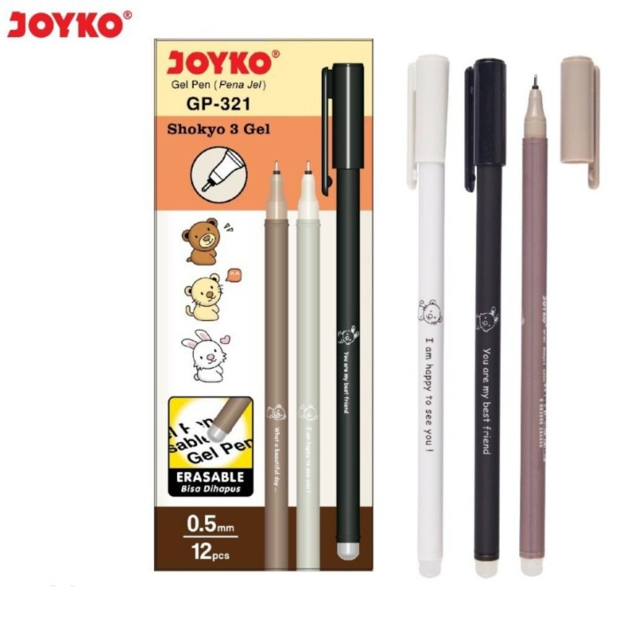 

Pen Bisa Dihapus GP-321 PAK@12pcs/Erasable Gel Pen/Pulpen Shokyo 3Gel