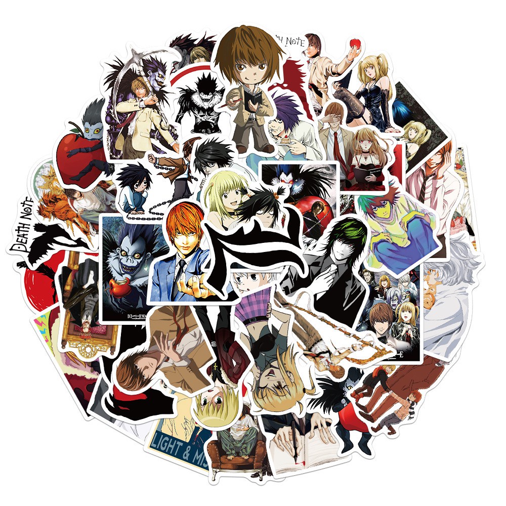 50 PCS Anime Death Note Cartoon Graffiti Children's Toy laptop Mobile Phone Computer luggage Decoration Sticker