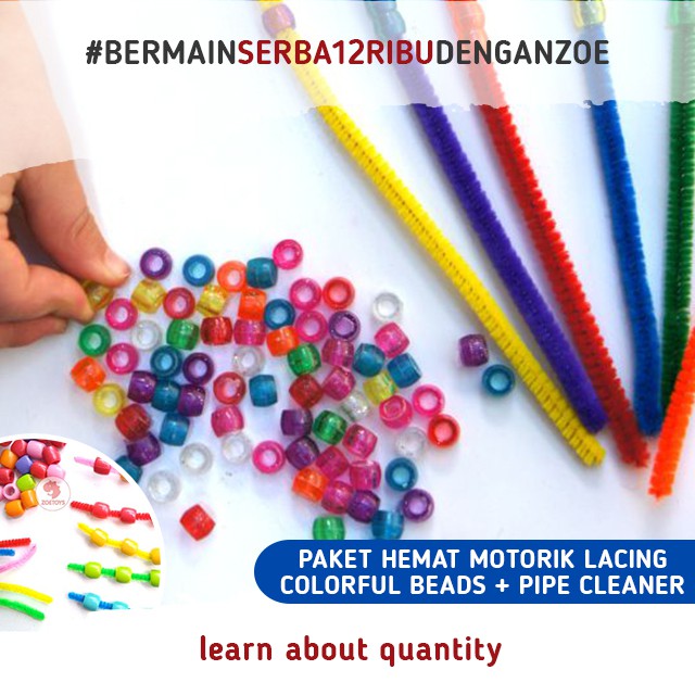 Zoetoys Paket Hemat Sensori | Coloring Bag Meronce Manik Sorting Color Pompom Tweezer Balloon | Sensory Toys | Mainan Edukasi Anak