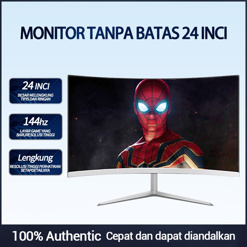 Stok tersedia! Boleh diorder! Miigo Komputer Monitor Led Curve - 24 Inch PC Komputer - PLS VGA HDMI Permainan Pemain Monitor 75HZ/144HZ