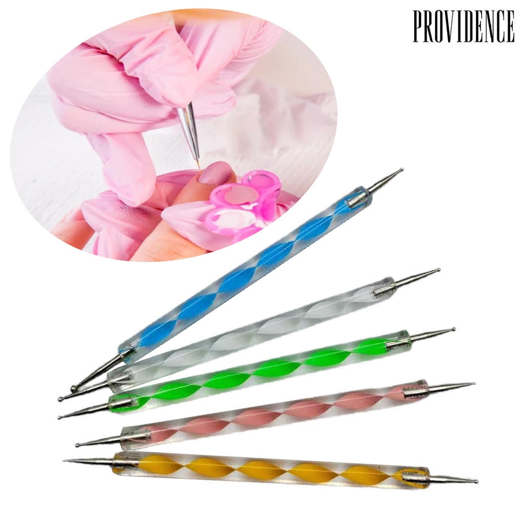 Providence 5pcs / Set Pen Nail Art Dua Sisi Universal Bahan Abs Mudah Digunakan