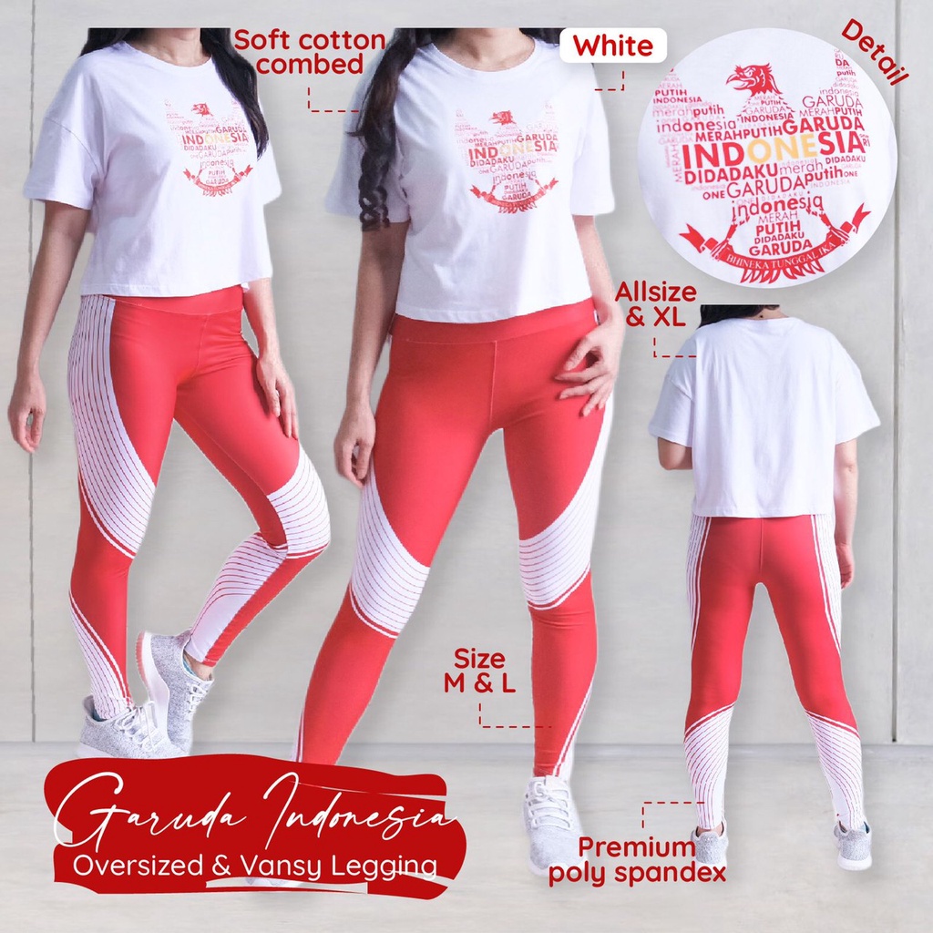 BAJU OVERSIZE CROP GARUDA INDONESIA LEGGING VANSY MERAH PUTIH SETELAN SENAM WANITA-2