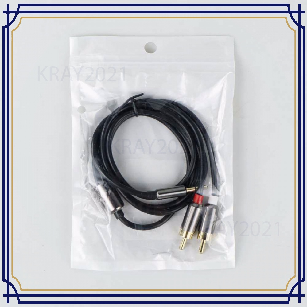 Kabel AUX 3.5mm Male ke 2 RCA Male 1 Meter - CB123