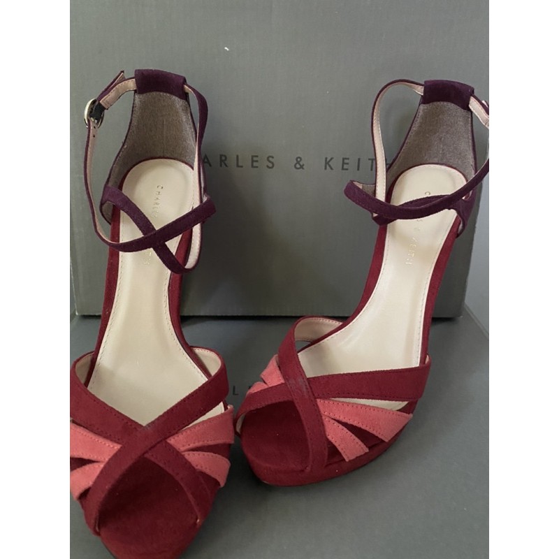charles and keith original sandal sepatu pesta high heels wanita merah 37