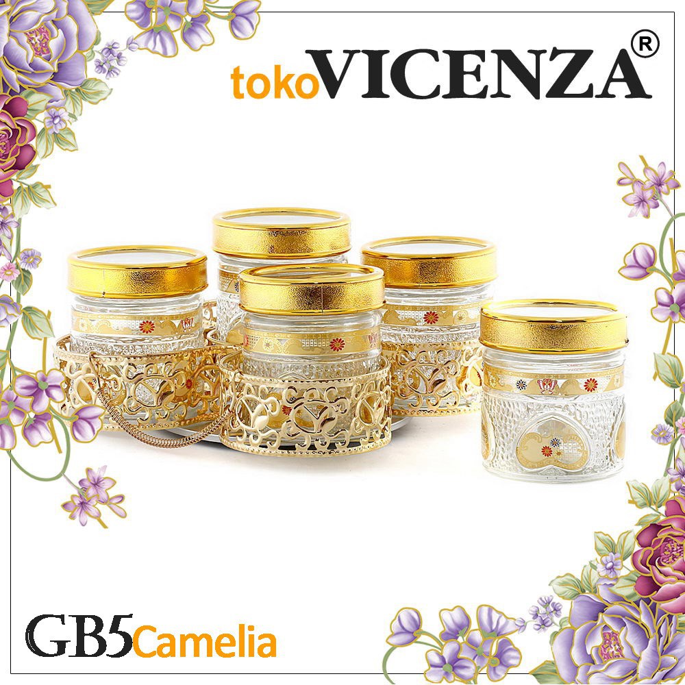 MomQian Houseware - Vicenza Candy Jar Toples Permen GB5 Motif Camelia