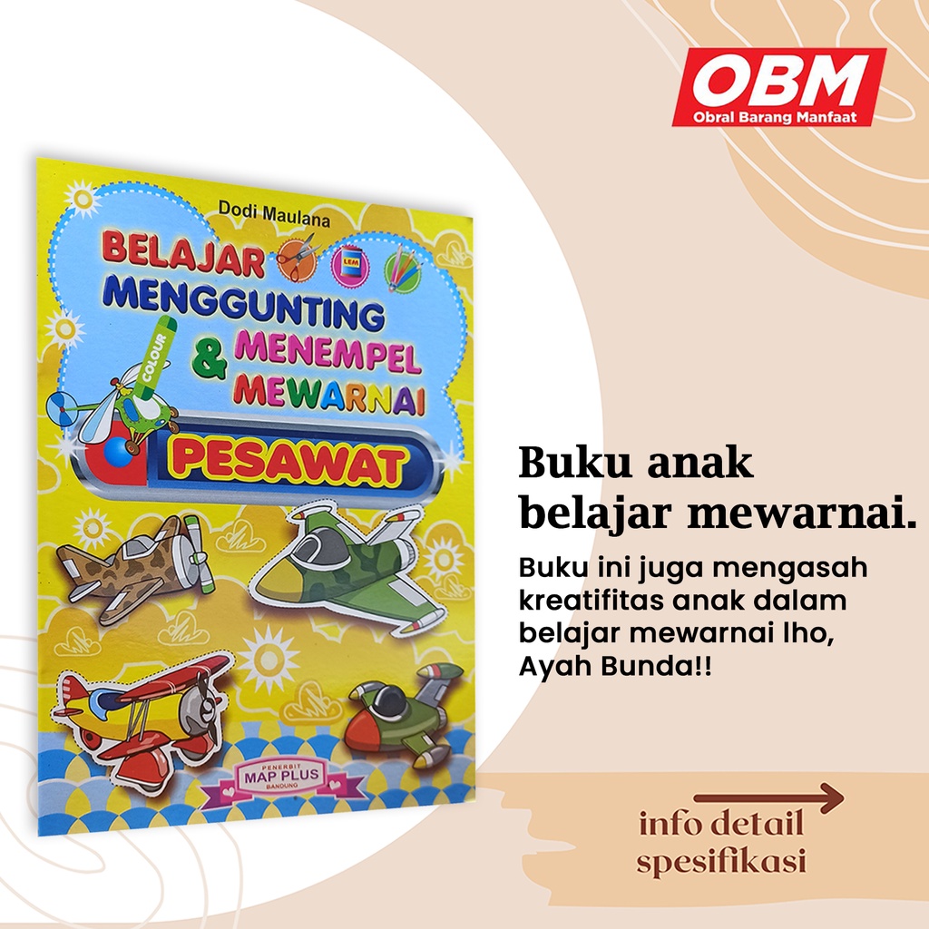 BUKU ANAK TK PAUD : BELAJAR M.M.M PESAWAT