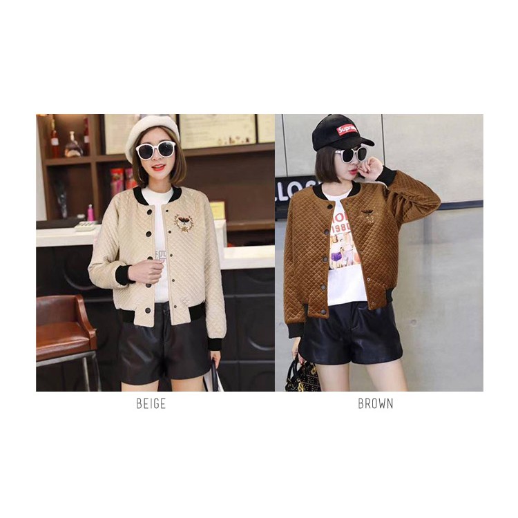 KARAKOREA 6617 Loona Velvet Jacket Tebal Jaket Winter Jaket bludru PARKA CEWEK BLAZER / outer