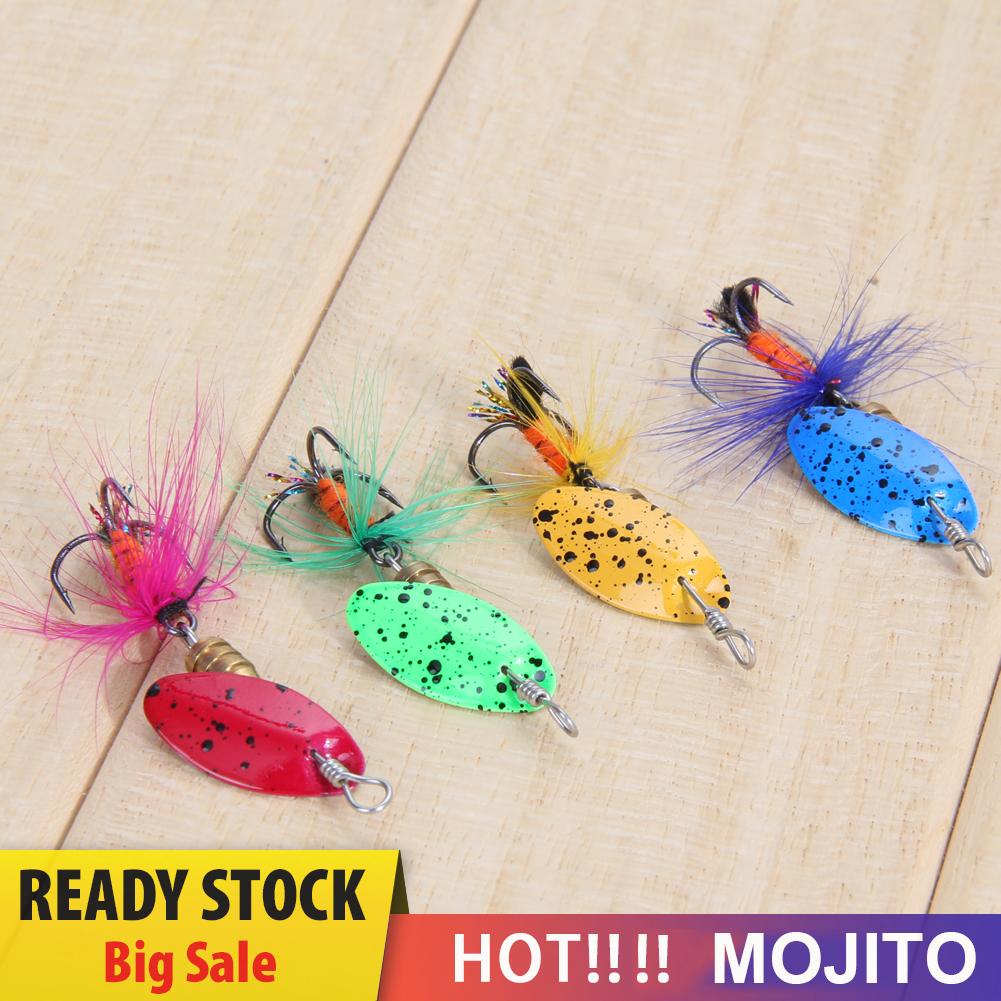 4 Pcs Umpan Pancing Hard Bait Bentuk Sendok Spinner Dengan Mata Kail