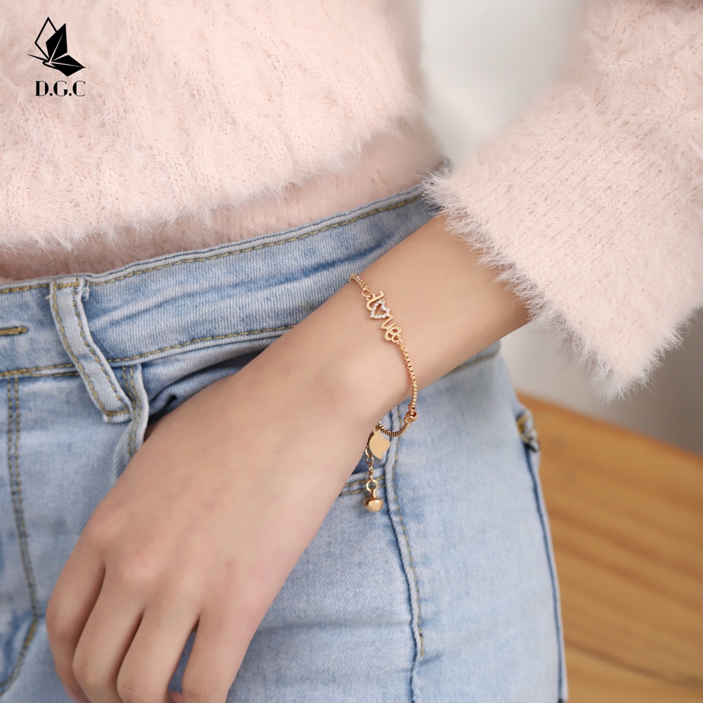 ✨♥️✅COD Gelang Titanium Anti Karat Rose Gold Aksesoris Fashion Gelang Serut Rantai Wanita D207