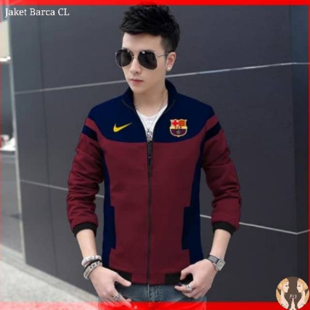 Fs Jaket Barca CL Jaket Jacket Pria Cowok Cowo Jepang Korea Trendy Modern terkini babyterry merah