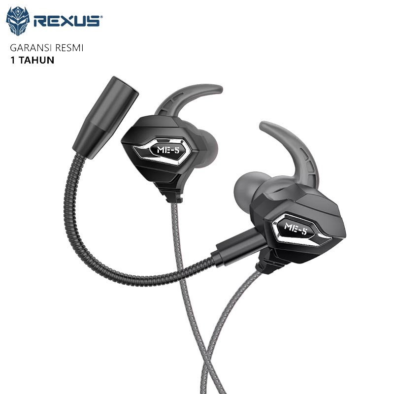 Earphone gaming rexus wired aux 3.5mm hifi with mic free splitter audio for pc laptop phone vonix Rx-Me-5 Me5 - in ear