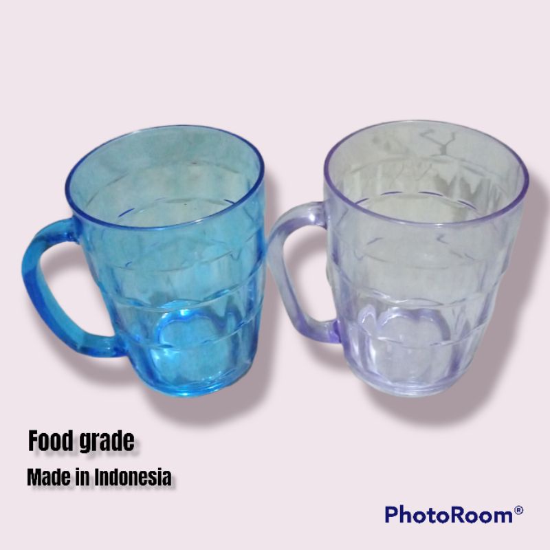 Gelas bening 680 ml besar plastik mika Golden star