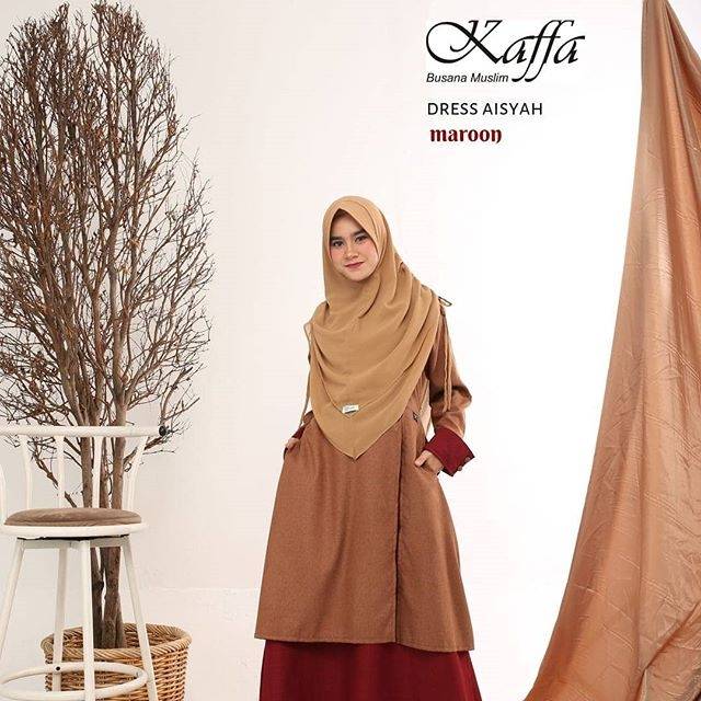 Dress aiayah maroon by kaffa busana