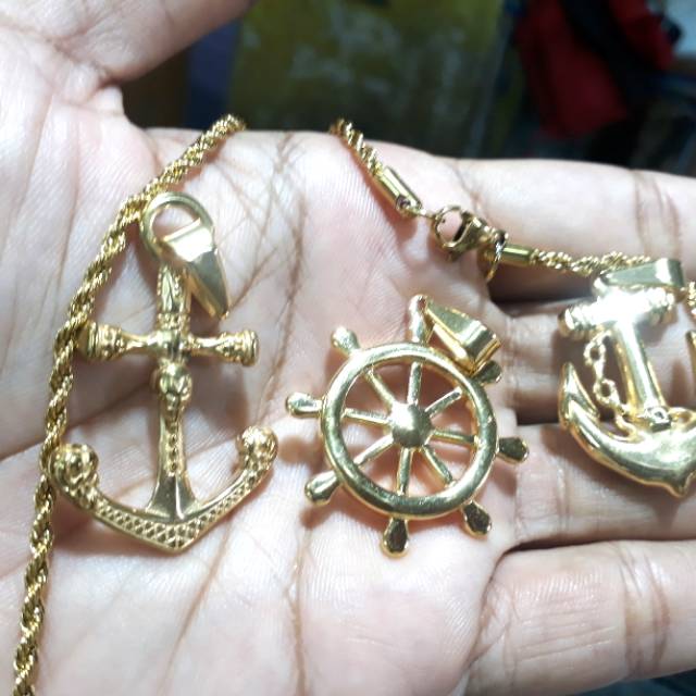Kalung jangkat kuning titanium