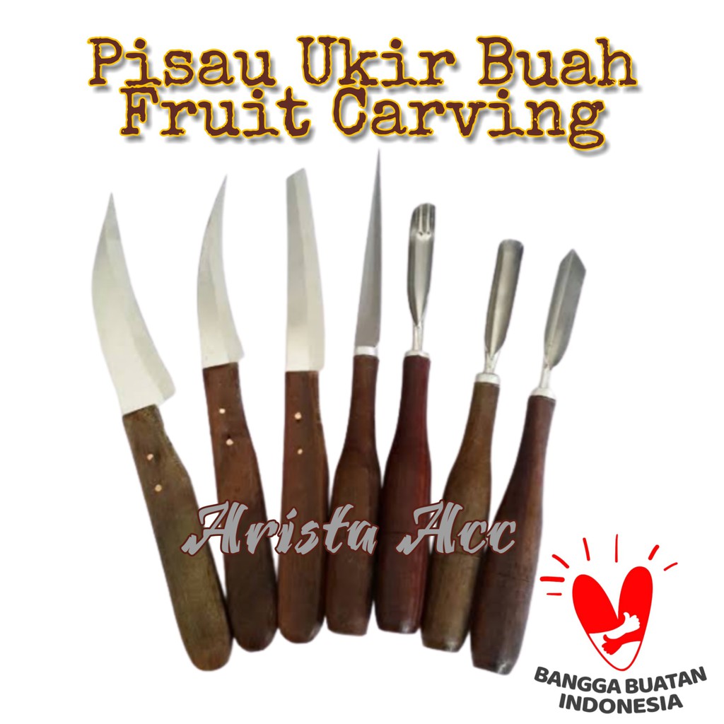 pisau ukir buah / pisau garnish / pisau carving - 1 set isi 5 &amp; 7 pisau super quality