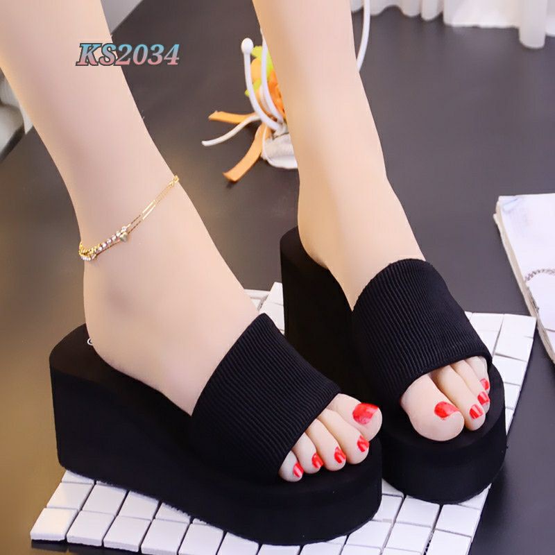 [SALE] SANDAL WEDGES FASHION SLIPPER KS2034 IQ #Realstock