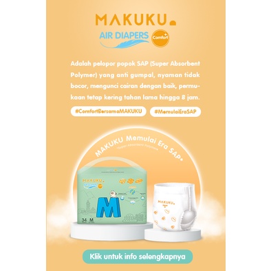 Makuku Popok Comport I Popok Anak 100% Sap I Tipis I Mengunci Cairan I Anti Gumpal I Popok Anak Viral Pampers