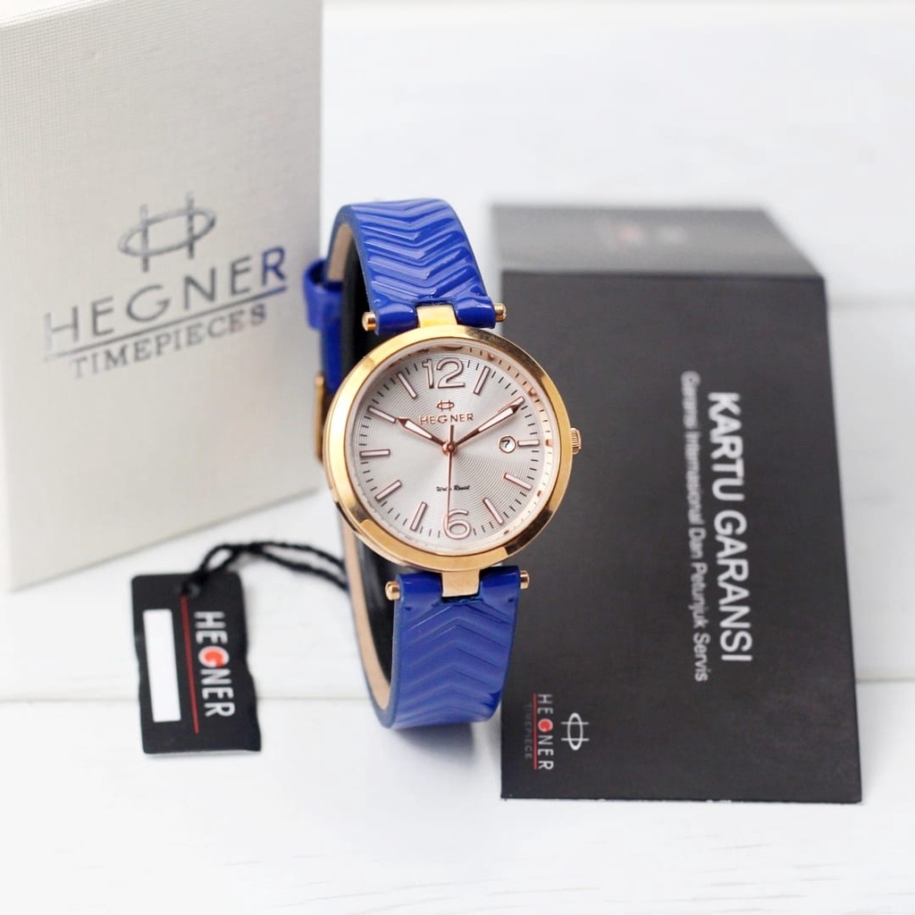 Jam Tangan Wanita Original Hegner 414 Tanggal Aktif Tali Kulit