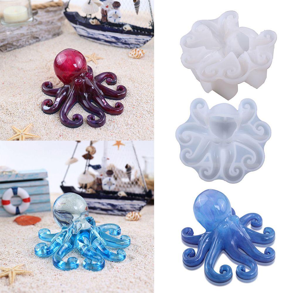 R-flower Ocean Octopus Silicone Mold Cetakan Tanah Liat Epoxy Hadiah Xmas Casting Mold