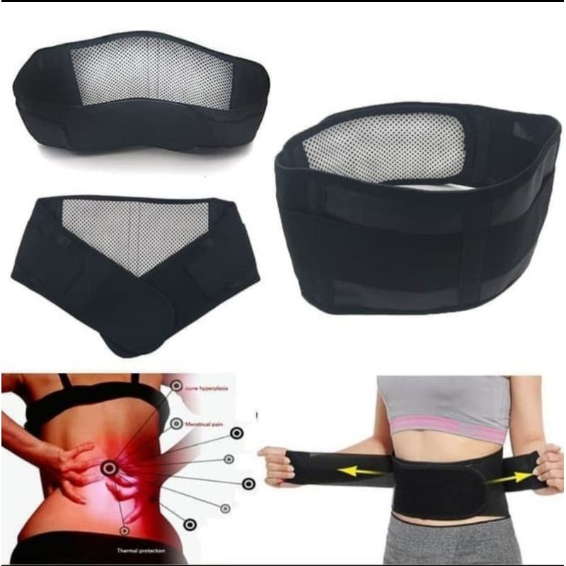 SABUK MAGNET TERAPI PINGGANG PUNGGUNG THERAPY TOURMALINE BELT MAGNETIC SELF HEATING