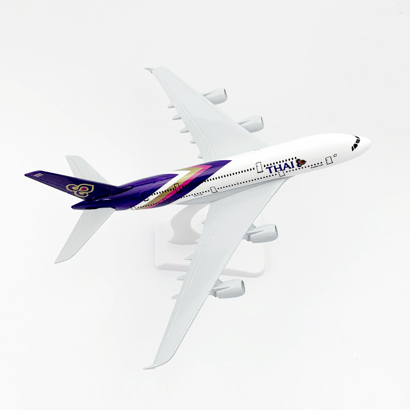 Model Pesawat Terbang Airbus 380 Thailand A380 Bahan Alloy Ukuran 16CM / 20CM