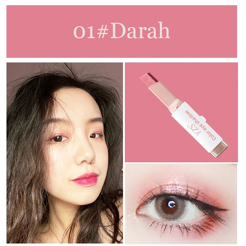 YZS Velvet Gradient Double Color Eyeshadow Stick Pen Eyeshadow Glitter Double Shade Color Waterproof eyeshadow