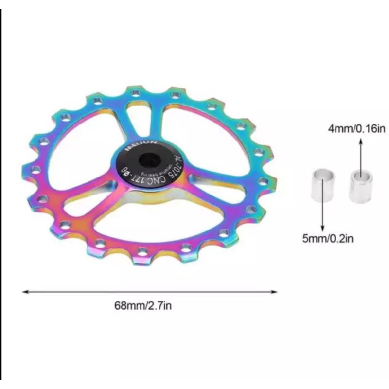 Meijun Pulley RD 17T Ceramic Bearing Wheel Guide OSPW 17T Pulley RD Rainbow