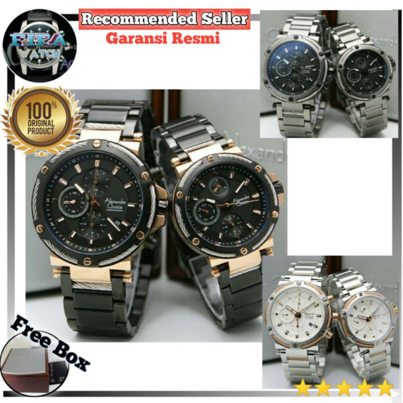 Premium (RRW) jam tangan couple alexandre christie ac 6561 ac6561 original Distributor Termurah