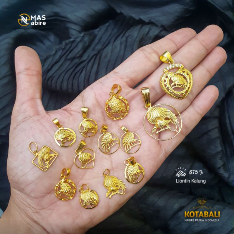 Liontin Etnik Papua Cendrawasi Emas 23K| Emasnabire