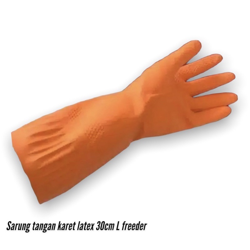 Sarung tangan karet latex 30cm orange FREEDER