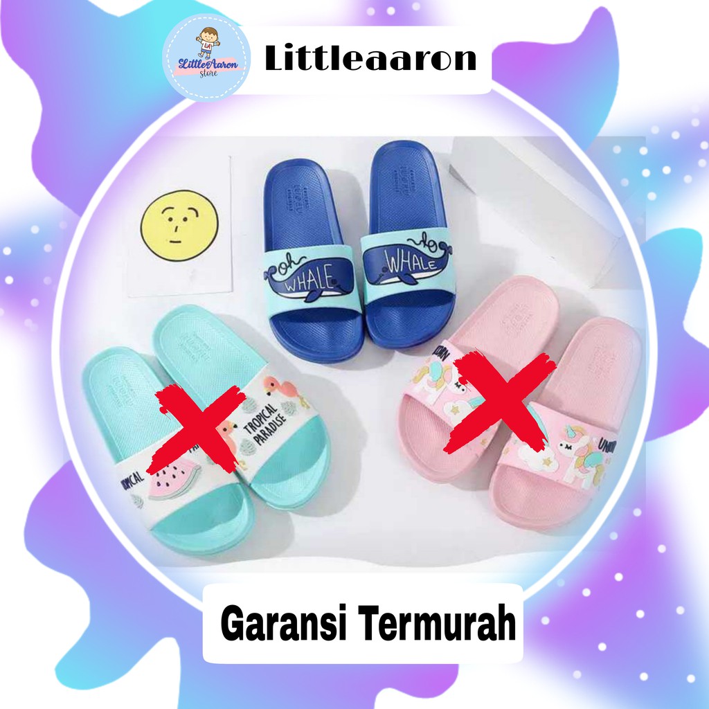 LittleAaron SANDAL WHALE Sandal Anak Selop Karet Import Berkualitas 1-8 Tahun Sport Termurah Sendal Bayi Anak Cewek Cowok