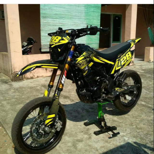 Decal Sticker Motor Klx Dtracker Kombinasi Warna Hitam Dan Hijau Flo Flow Flou Stabillo Shopee Indonesia