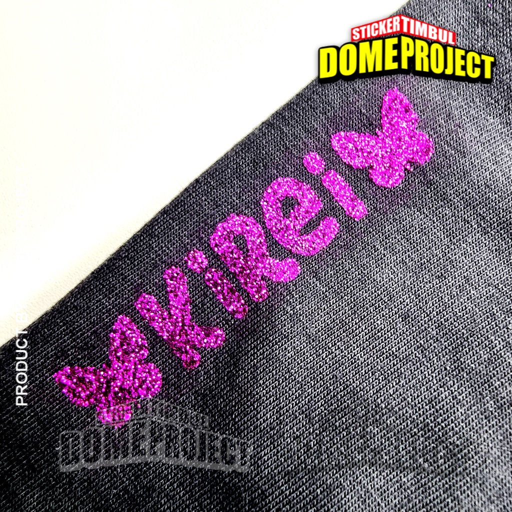 STIKER BAJU IRON PATCH GLITTER GEMERLAP SABLON CUSTOM NAMA ANAK SABLON SETRIKA UNTUK KAIN