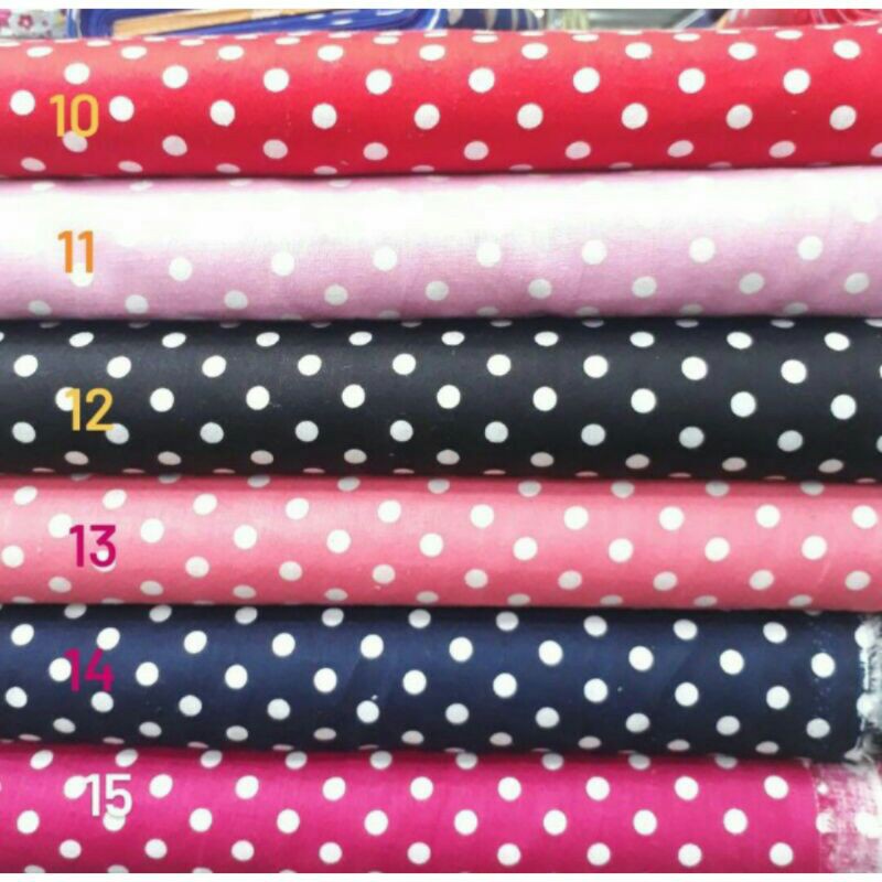 Bahan katun polkadot/Katun print polkadot/Kain katun