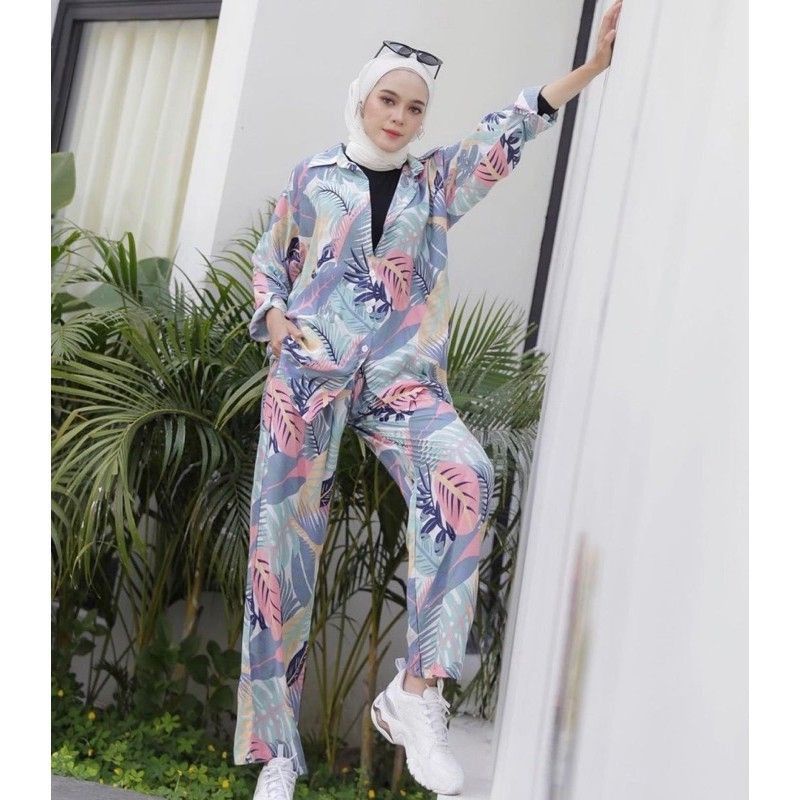 OMYRA ONE SET / KINAN LULU ESPANA LIVIA TARINA AVORA MADIA NACO ELINA ONE SET RAYON TIE DYE-Amarta one set