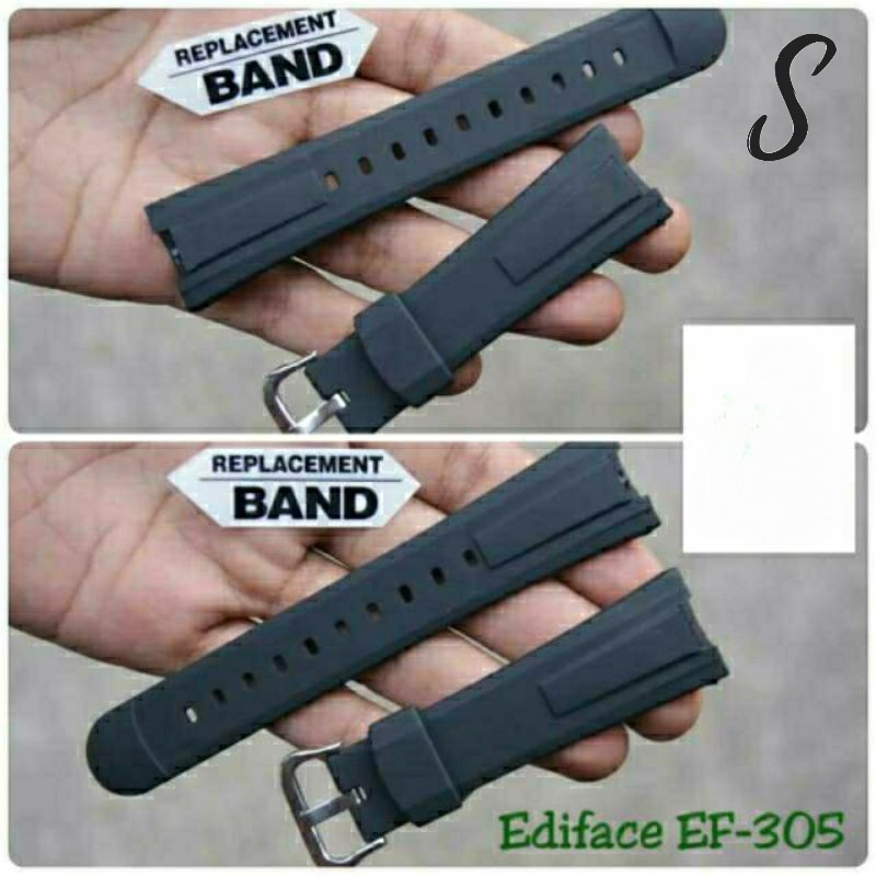 STRAP TALI JAM CASIO EDIFICE EF-305 EF 305 EF305 RUBBER STRAP TALI JAM EDIFACE EF-305