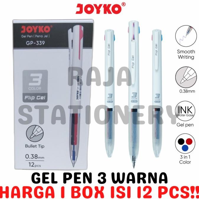 

Office & Stationery | Alat Tulis | Joyko Gel Pen 3 Colours Flip Pulpen Pen Joyko 3 Warna Gp-339 [12Pcs] | Best Seller