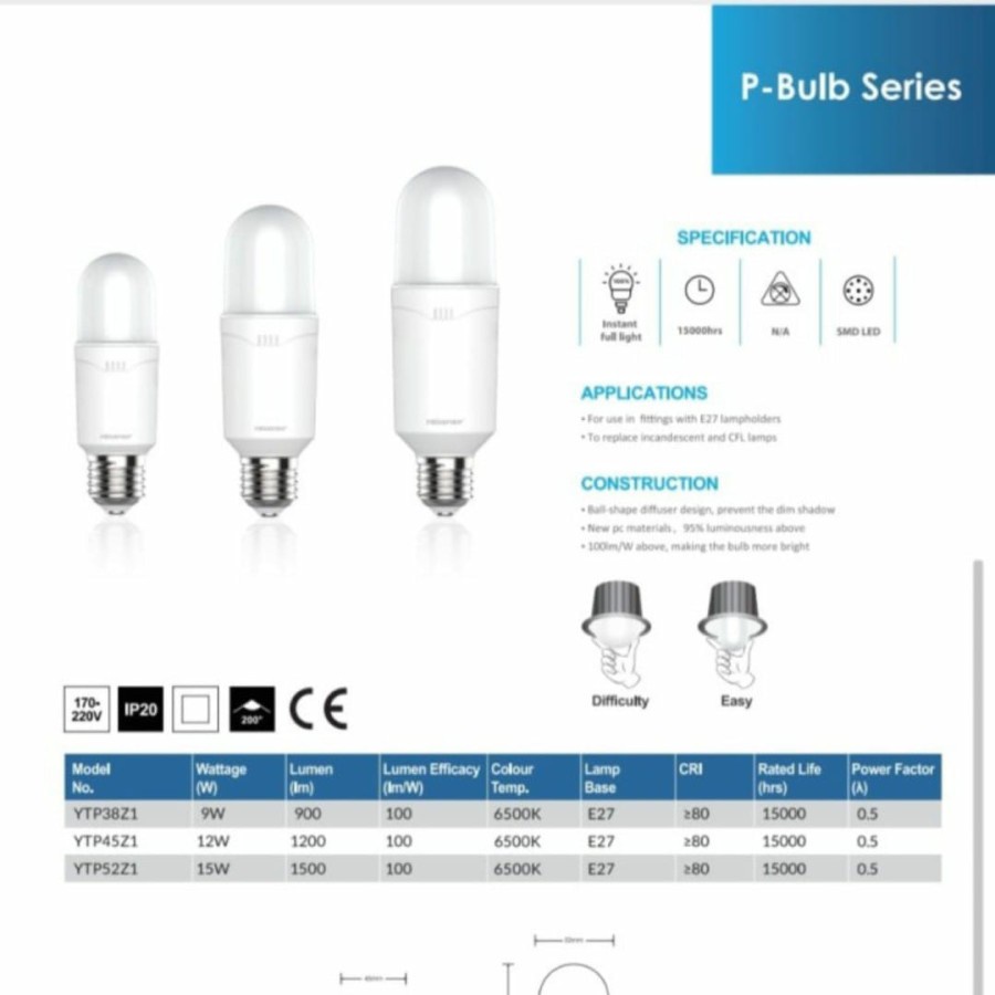 Lampu Stick LED Megamen Putih Ideal Dipasang Di Fitting Downlight