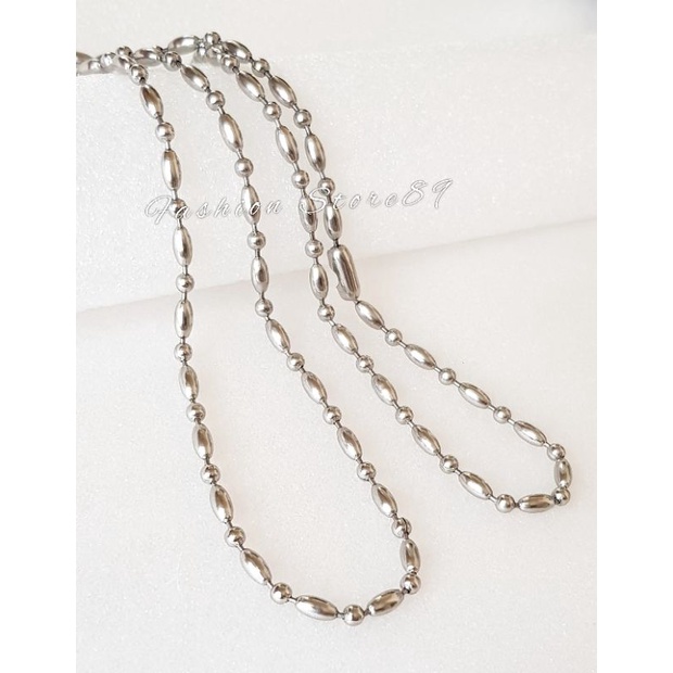 Kalung Biji lada Bambu Halus Kalung biji merica bulat halus import antikarat Titanium