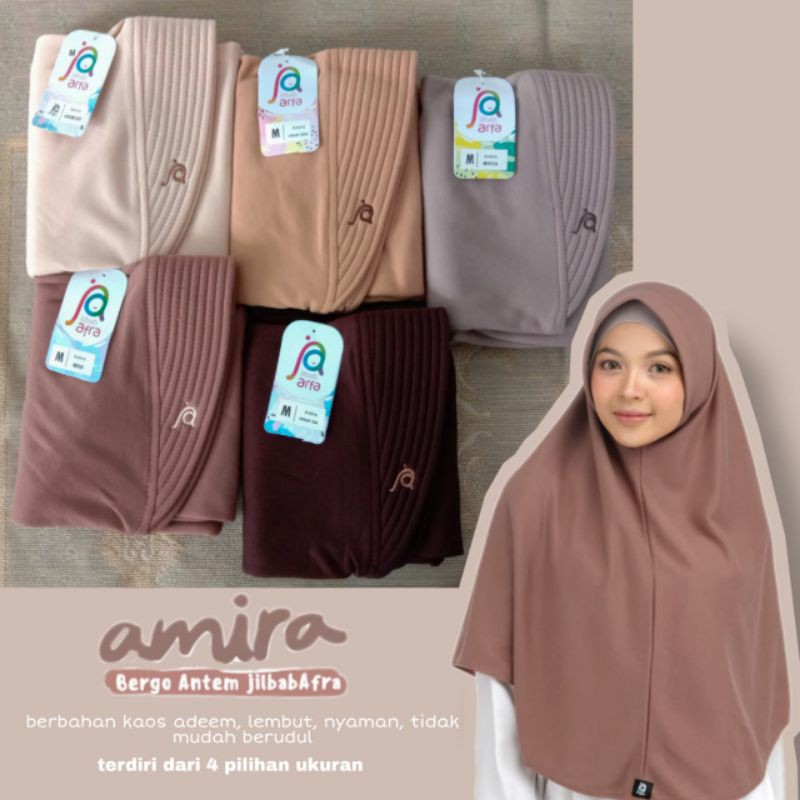 Amira SIZE L Jilbab Instan Ped Antem Bahan Kaos  Ori Jilbab Arfa ex Afra-7