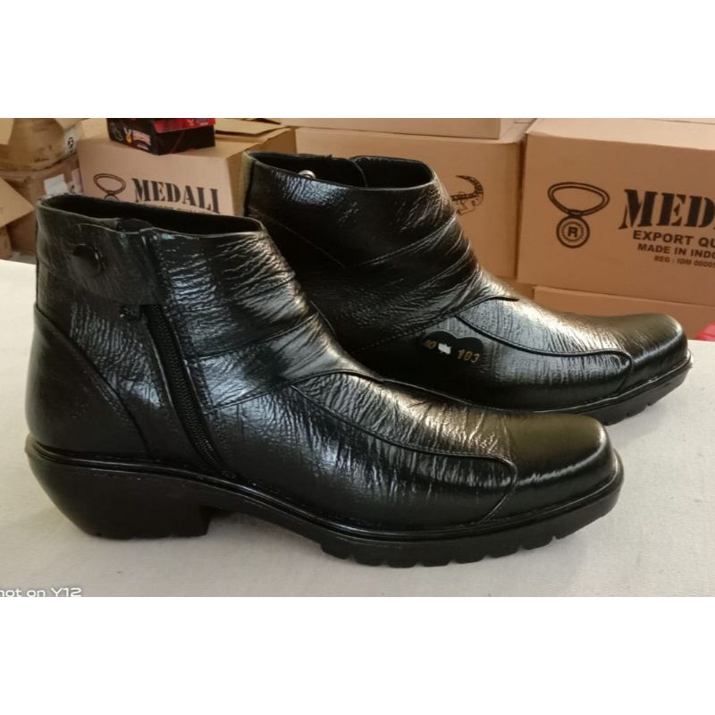 SEPATU KULIT PRIA SEPATU PDH POLRI TNI SECURITY SATPAM DINAS KANTOR KERJA PNS ASN GURU PEGAWAI