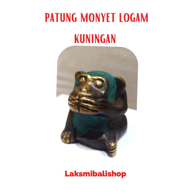 Patung Monyet Logam Kuningan