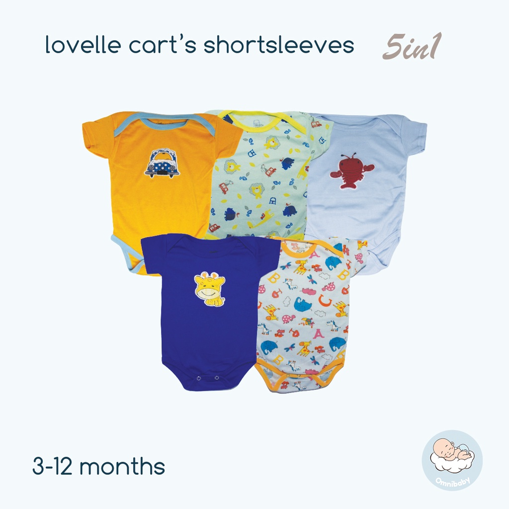 lovelle cart's jumper pendek bayi laki laki, bayi permpuan 5in1 0-12 bulan SNI