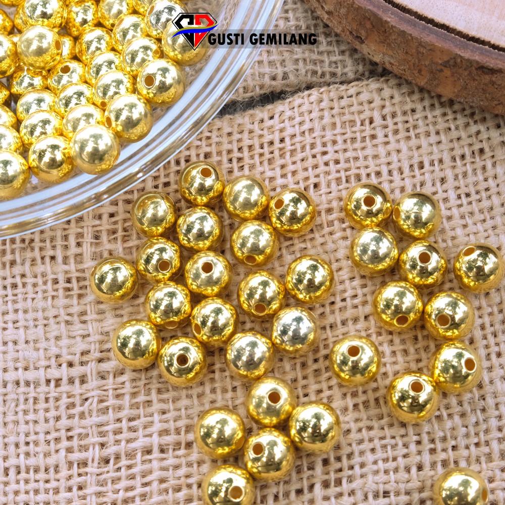 Isi 6pcs Mutiara Metalic Silver Gold Hiasan Aksesoris Handmade