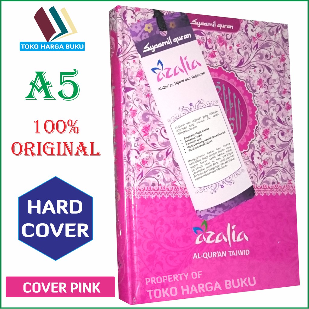 Al-Quran Wanita Azalia A5 Hard Cover Ukuran Sedang Rainbow Tajwid Terjemah ORIGINAL