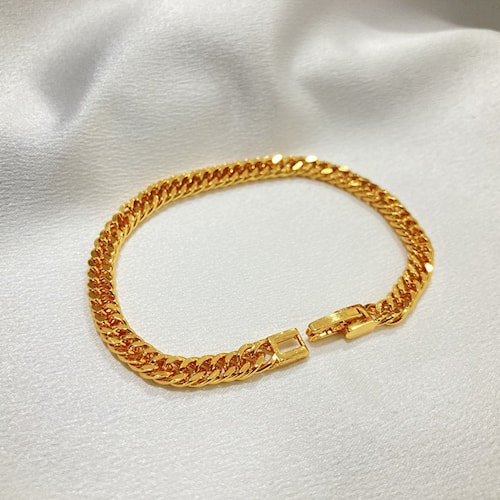 Gelang Rantai Titanium Wanita Anti Karat Xuping Lapis Emas Perhiasan Fashion Wanita Berlapis Emas KTA22-MA-021