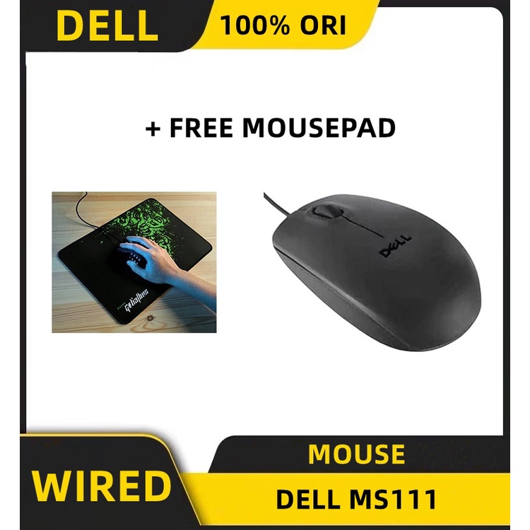 USB Wired Optical Scroll Mouse Dell S111 KAB Mouse/Mouse Berkabel Dell MS111 Mouse Optik Kabel Mouse