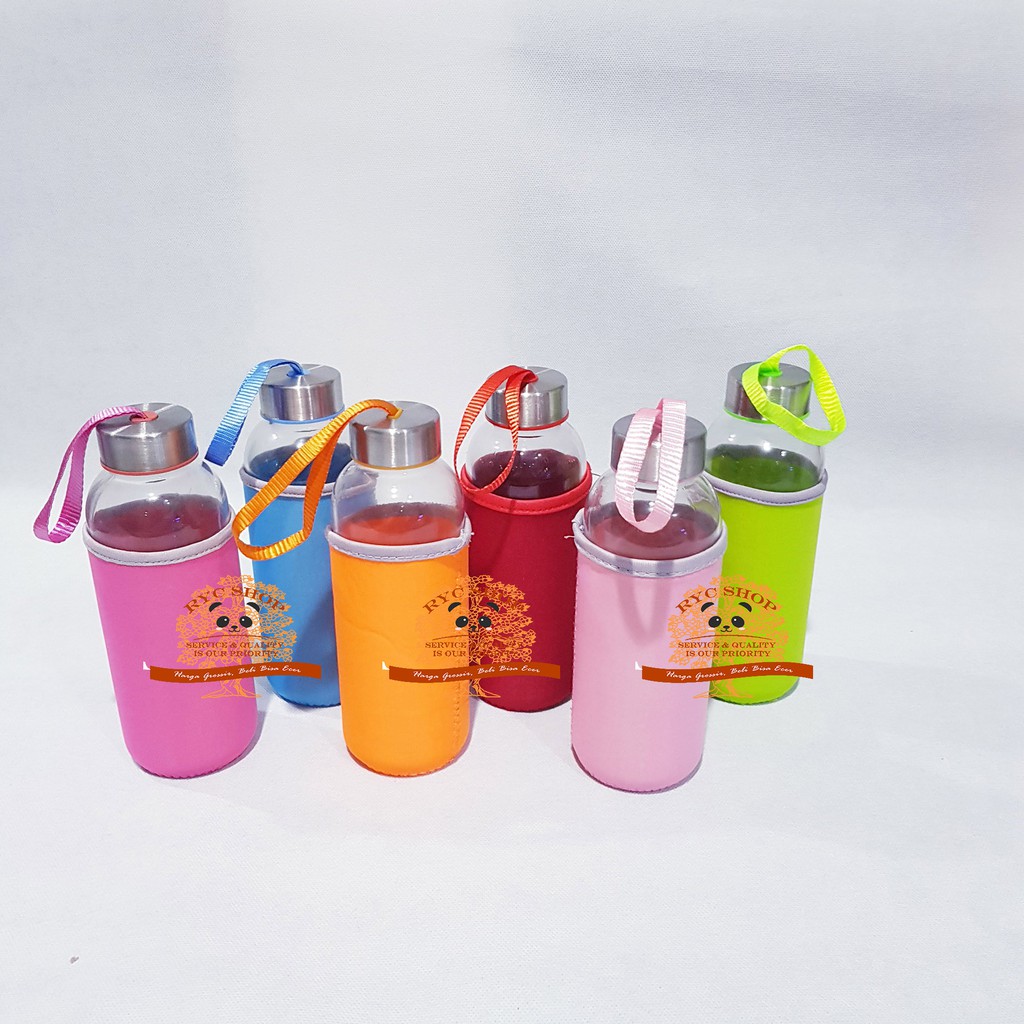 MY BOTTLE KACA  POLOS POUCH 450 ML Botol  minum  Pouch 