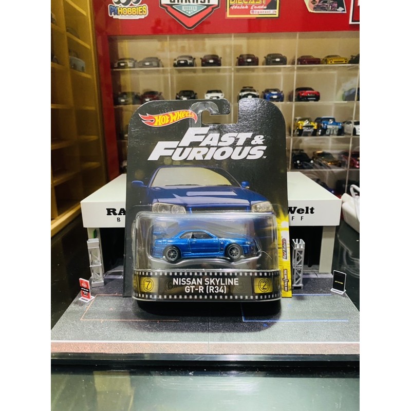 Hotwheels Fast & Furious Retro Card Nissan Skyline R34